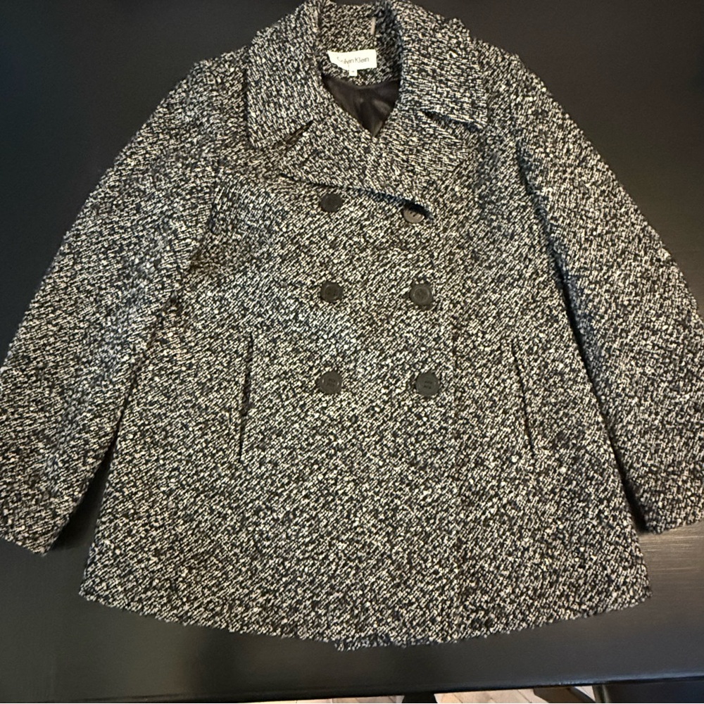 Calvin Klein wool blend‎ pea coat jacket size 14